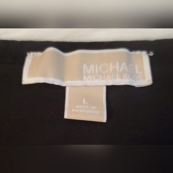 Michael Kors Sleeveless Black Ruched Side Zip Scoop Neck Tank Top Size L - Picture 2 of 8